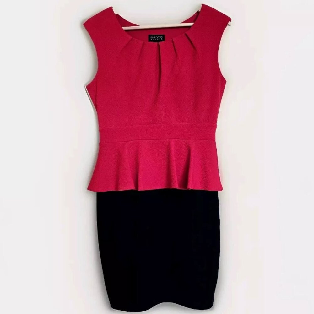 EnFocus Studio Womens Red & Black Sleeveless Sheath Dress Size 8